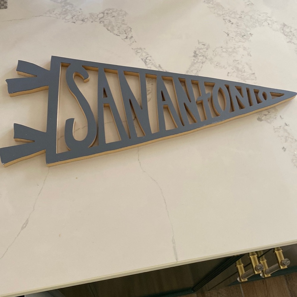 SAN ANTONIO wood banner sign (grey)